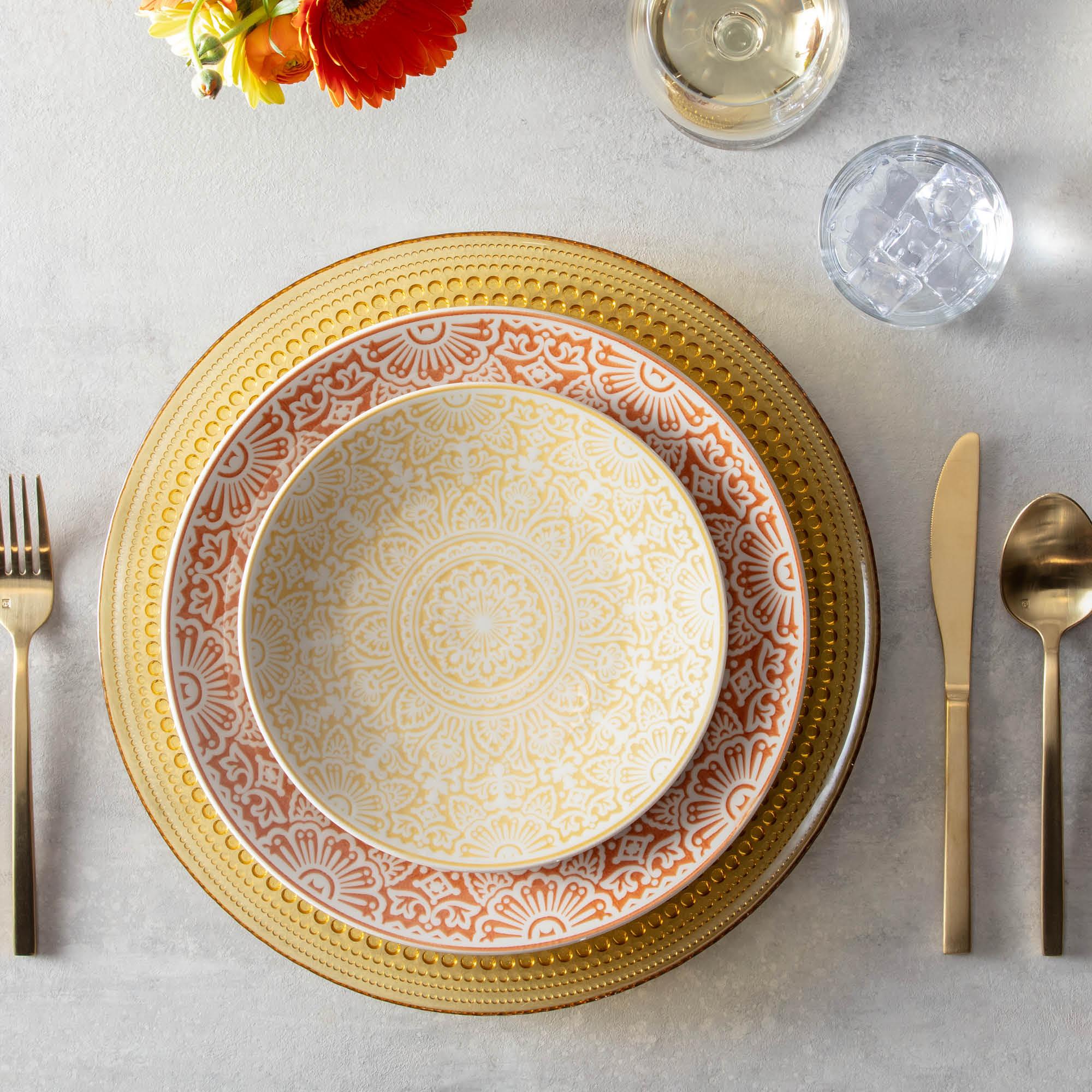 Best-Selling Trendy Vintage Glass Dinnerware: Jupiter Fashion Glass Dinnerware by Fortessa